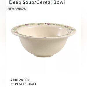 Deep Soup Cereal Bowl Jamberry by PFALTZGRAFF serving Dish USA made 3”x 7.25”